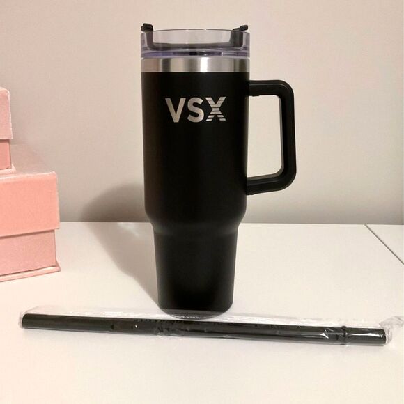 Victoria’s Secret - VSX - Limited Edition - 40oz Tumbler - Black & Silver - NEW! - Picture 2 of 3